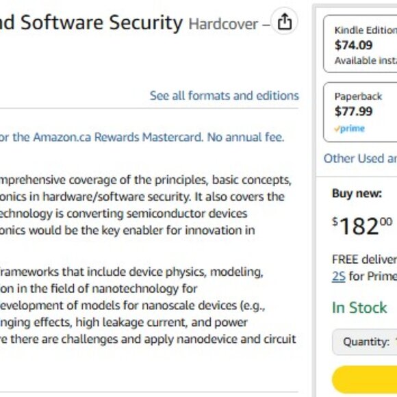 Nanoelectronic Devices for Hardware and Software Security HARDCOVER CRC PRESS - Picture 2 of 2